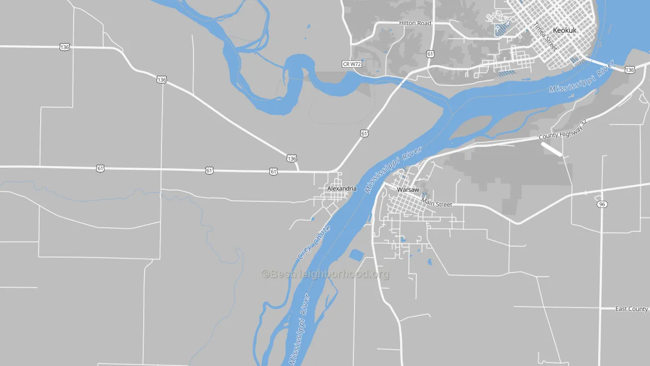 Transit Grade map of Alexandria, MO