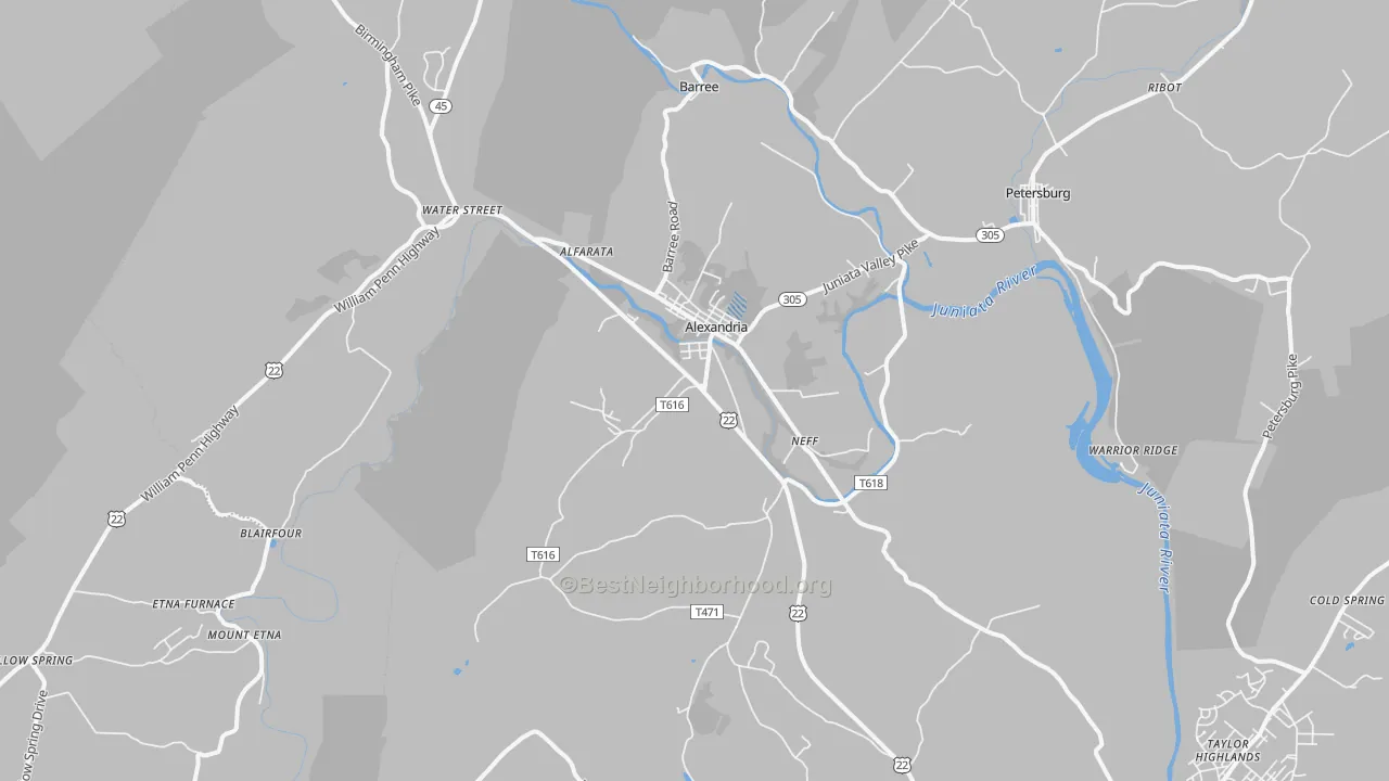 Transit Grade map of Alexandria, PA