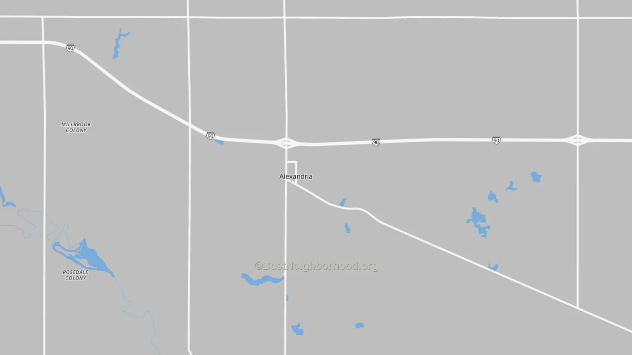 Transit Grade map of Alexandria, SD
