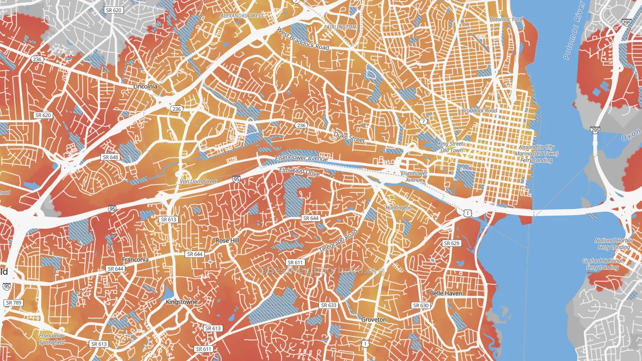 Transit Grade map of Alexandria, VA
