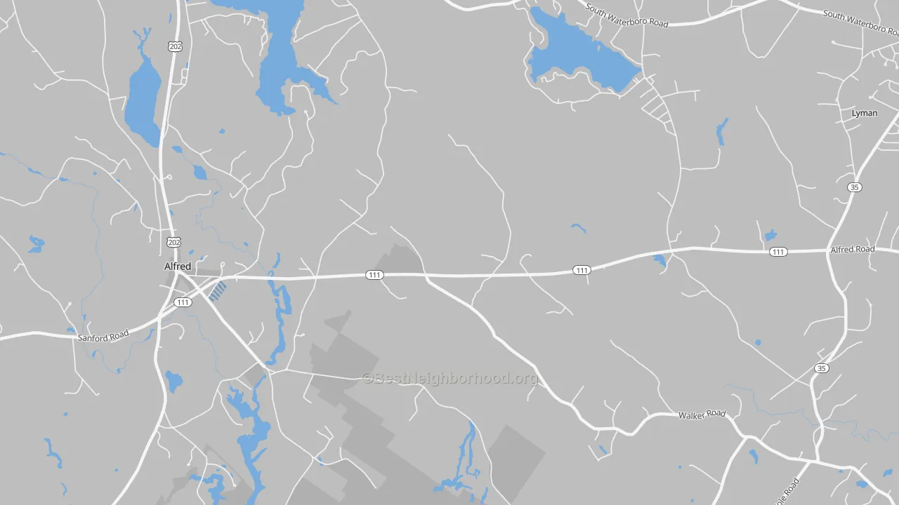 Transit Grade map of Alfred Mills, ME