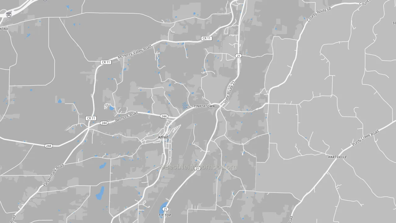 Transit Grade map of Alfred Station, NY
