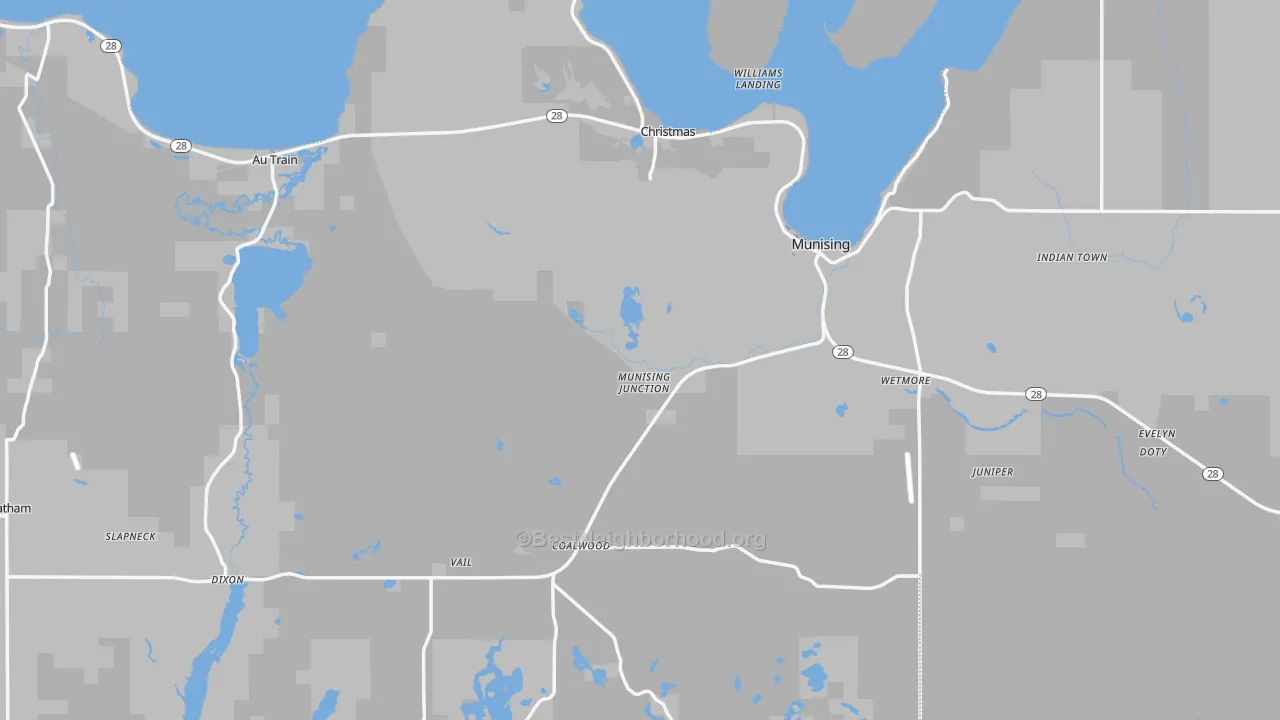 Transit Grade map of Alger County, MI