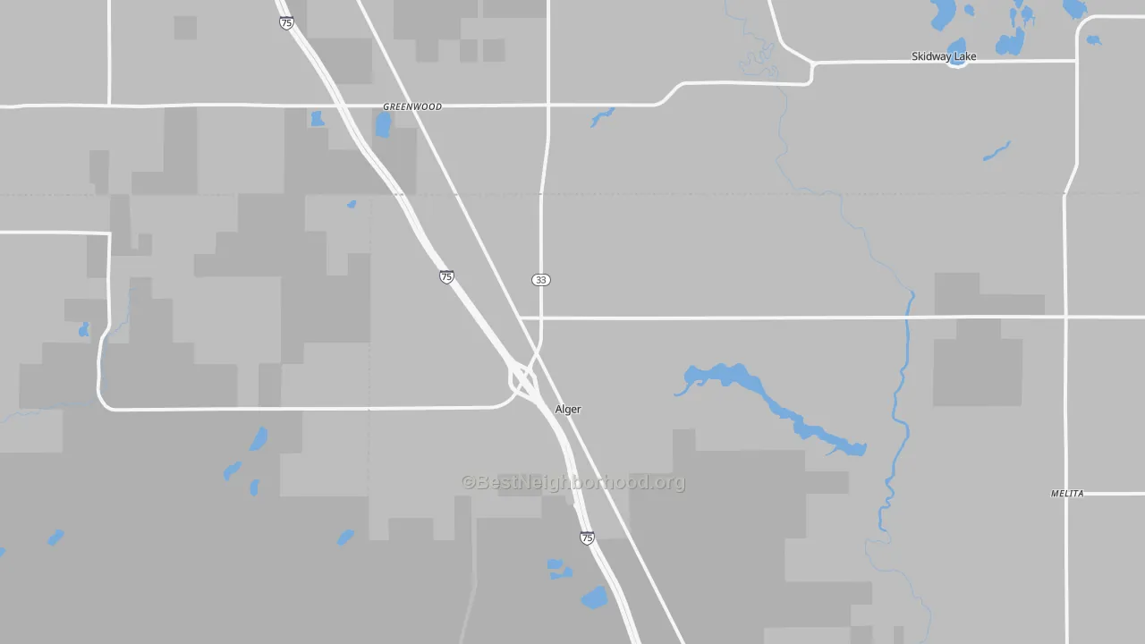 Transit Grade map of Alger, MI