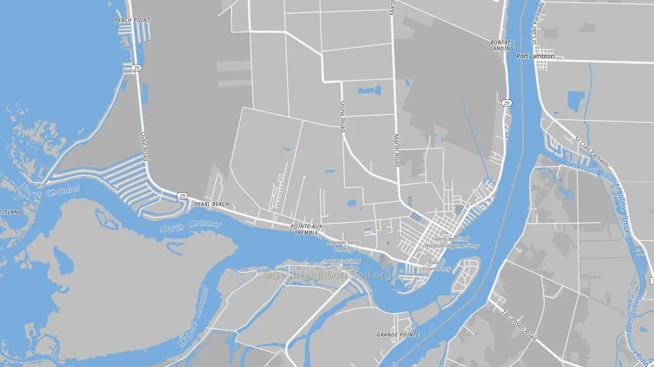 Transit Grade map of Algonac, MI