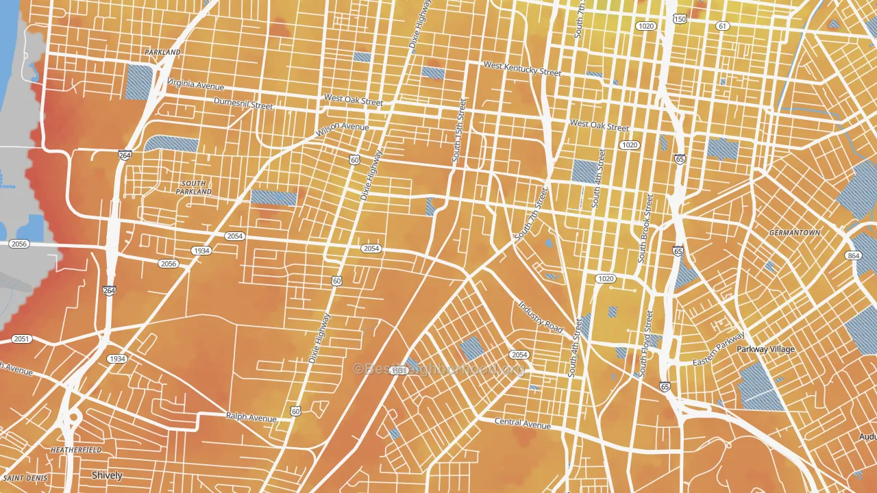 Transit Grade map of Algonquin, Louisville, KY