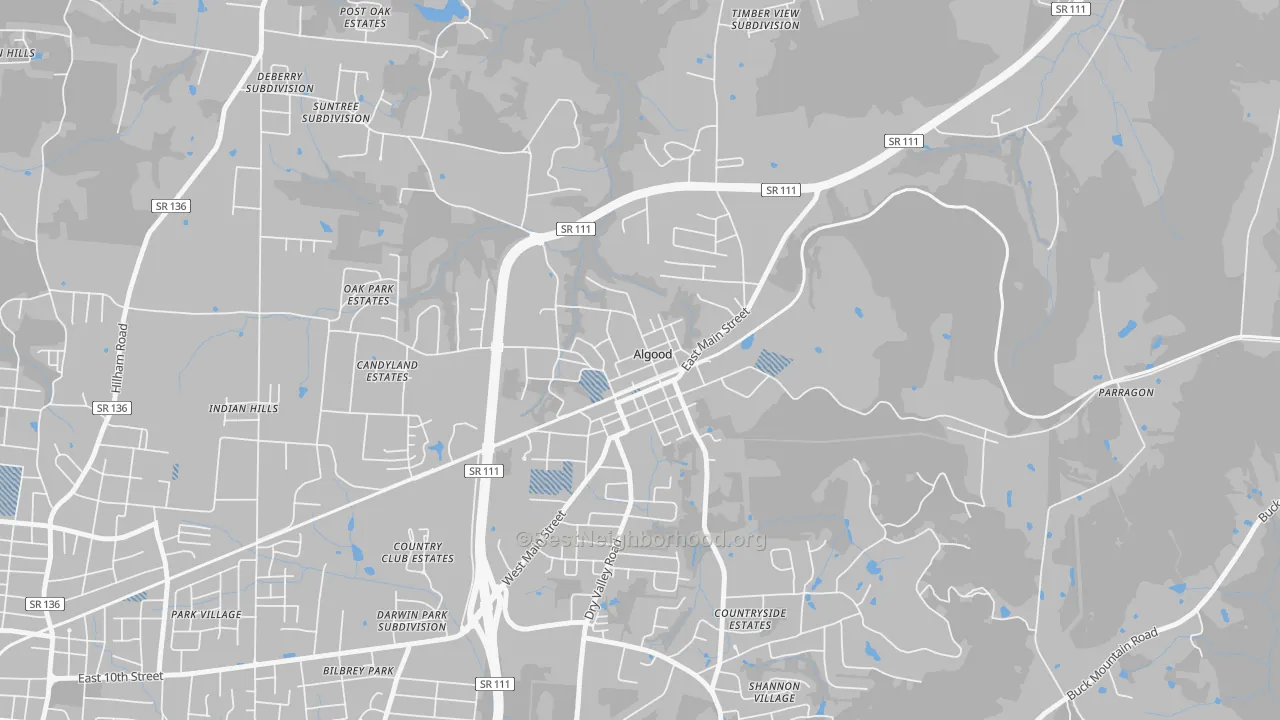 Transit Grade map of Algood, TN