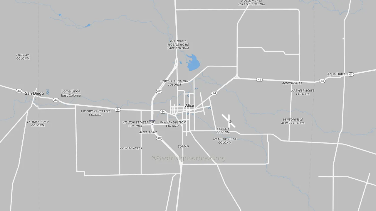 Transit Grade map of Alice, TX