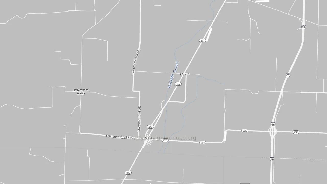 Transit Grade map of Alicia, AR