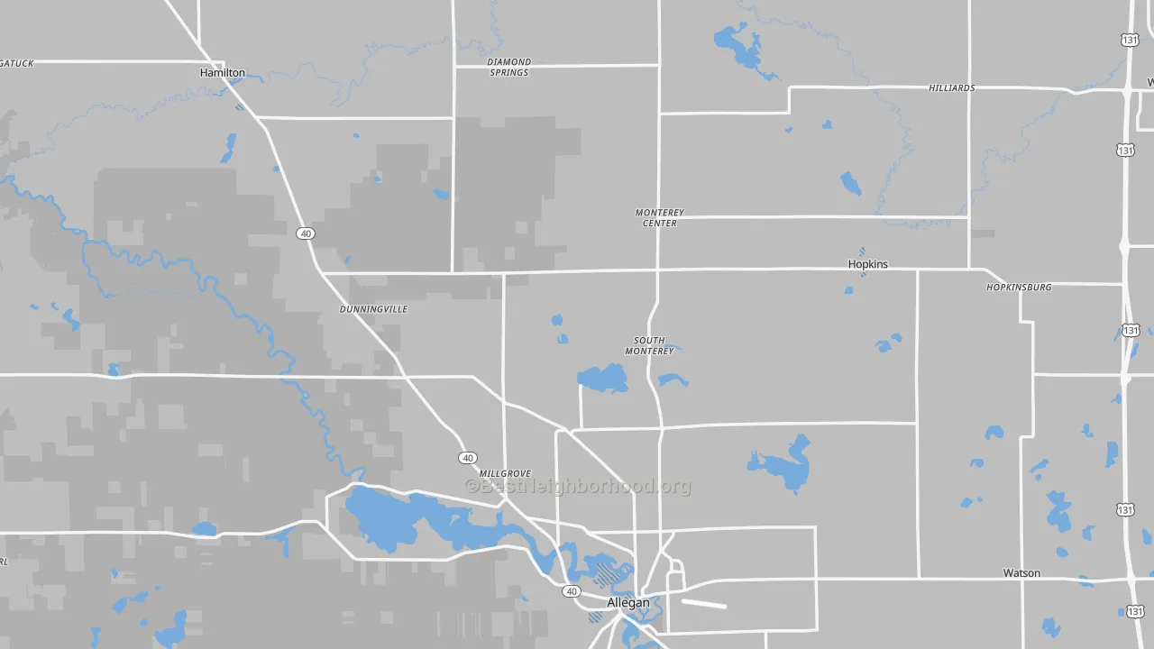 Transit Grade map of Allegan County, MI