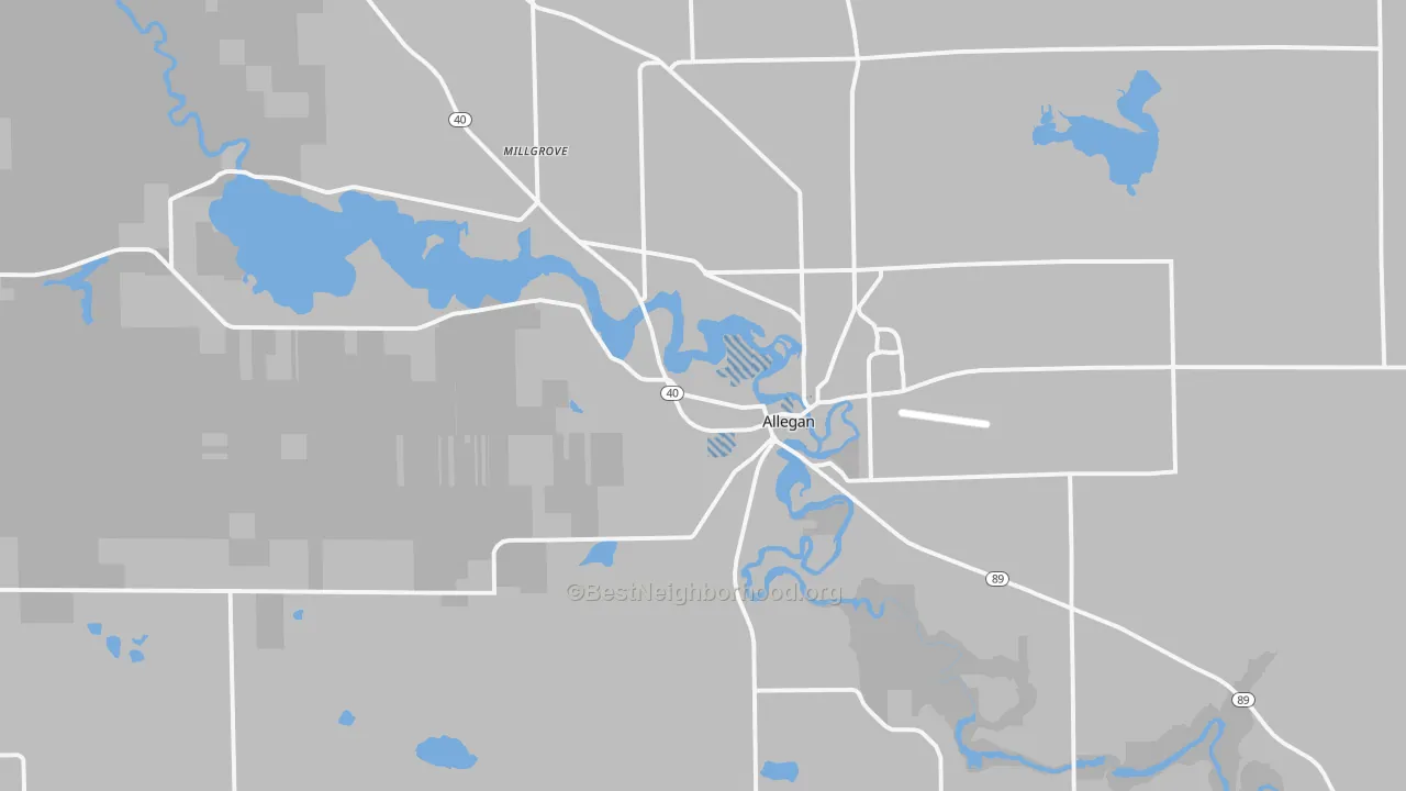 Transit Grade map of Allegan, MI