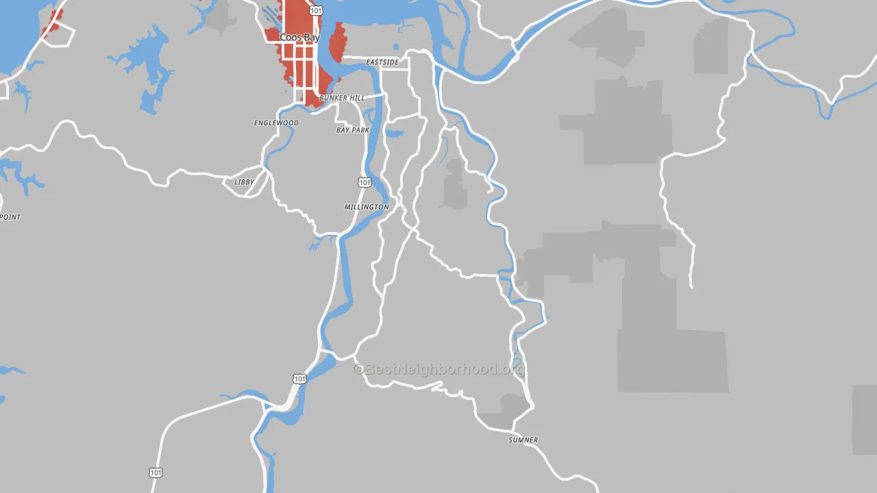 Transit Grade map of Allegany, OR