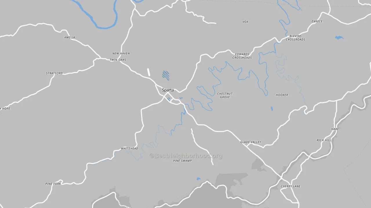 Transit Grade map of Alleghany County, NC