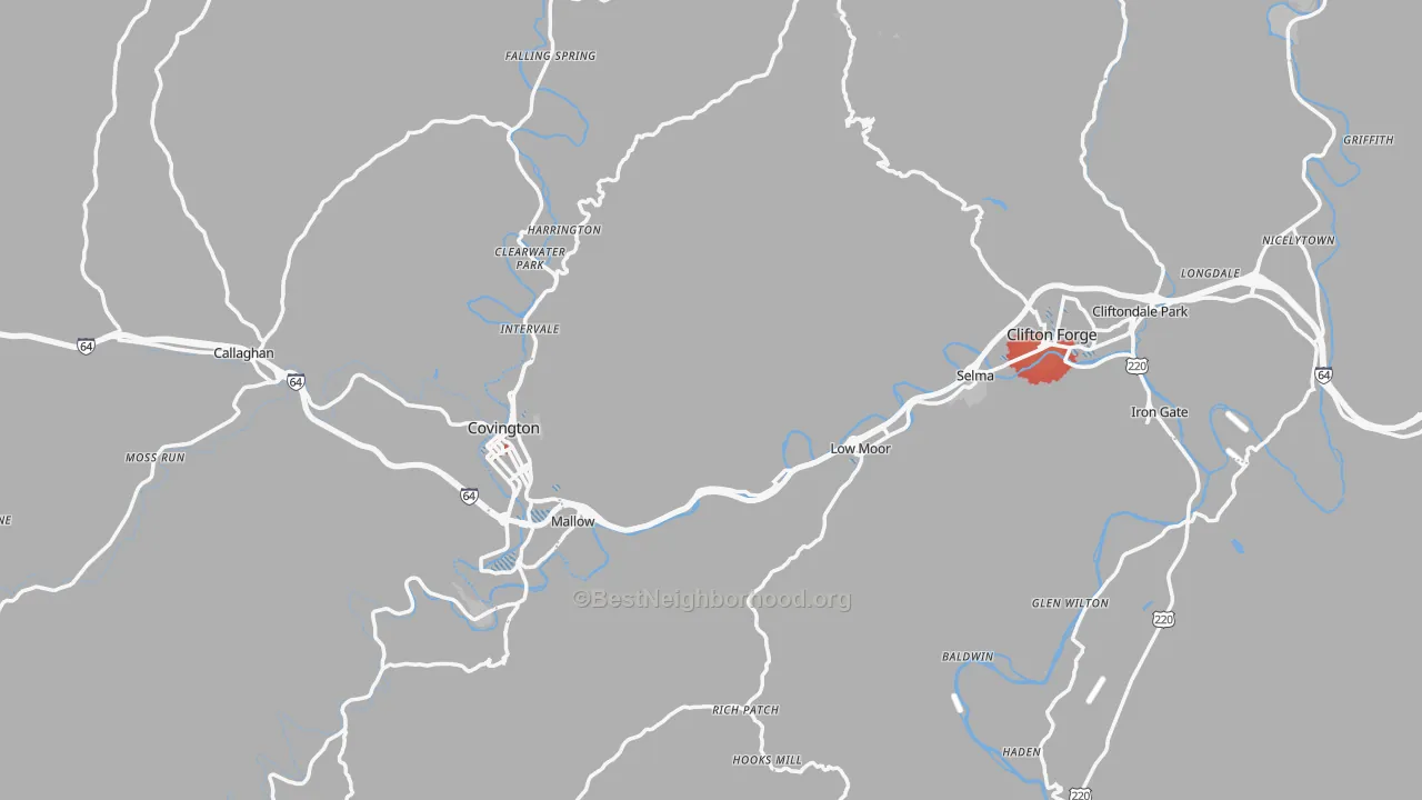 Transit Grade map of Alleghany County, VA