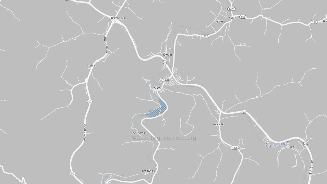 Transit Grade map of Allen, KY