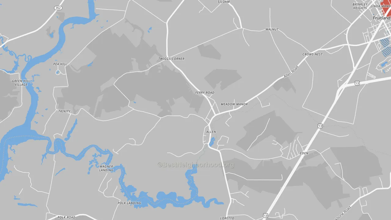Transit Grade map of Allen, MD