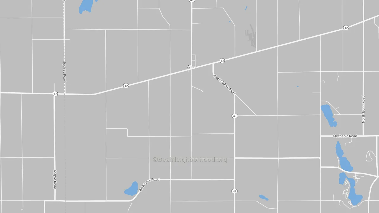 Transit Grade map of Allen, MI