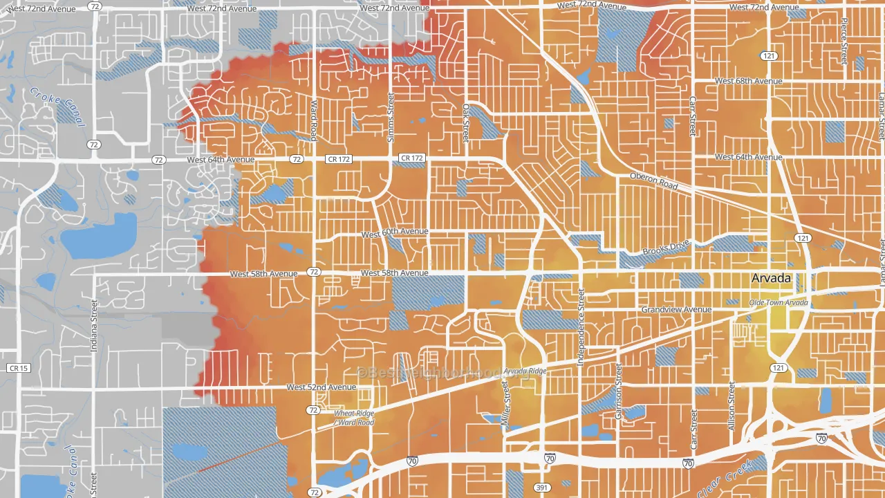 Transit Grade map of Allendale Area, Arvada, CO