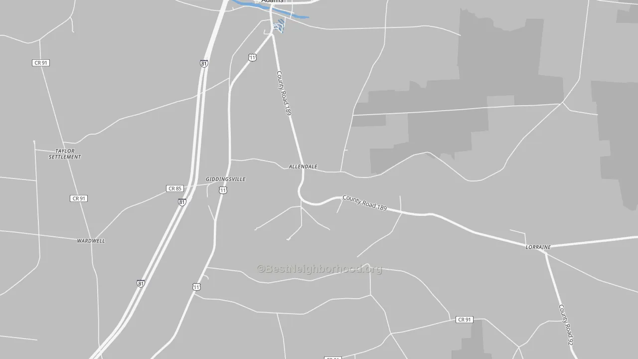 Transit Grade map of Allendale, NY