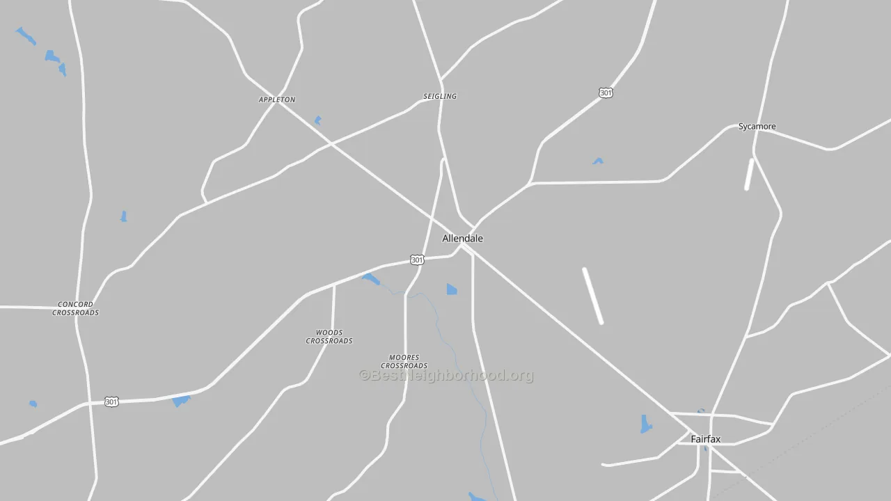 Transit Grade map of Allendale, SC