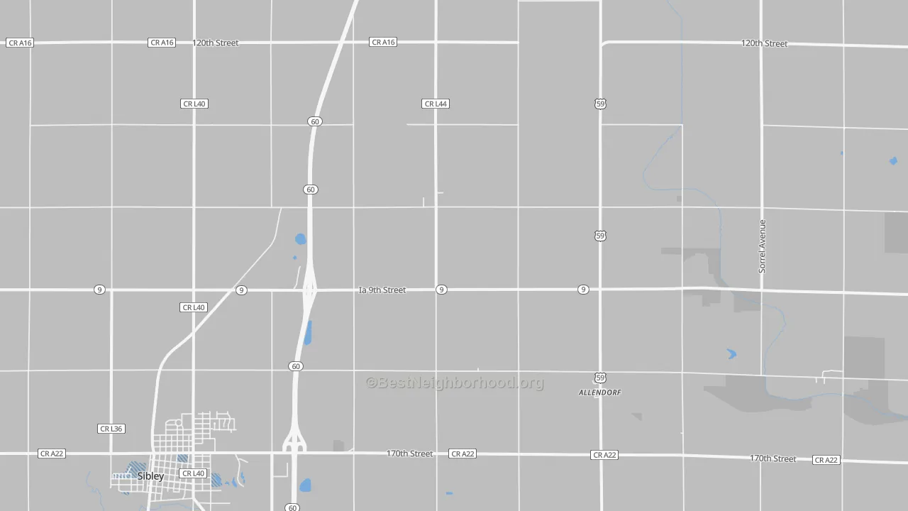 Transit Grade map of Allendorf, IA
