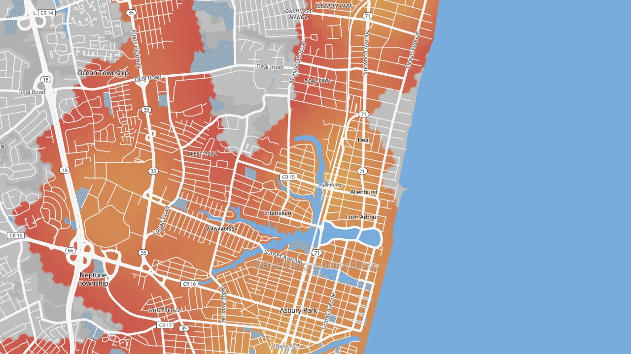 Transit Grade map of Allenhurst, NJ