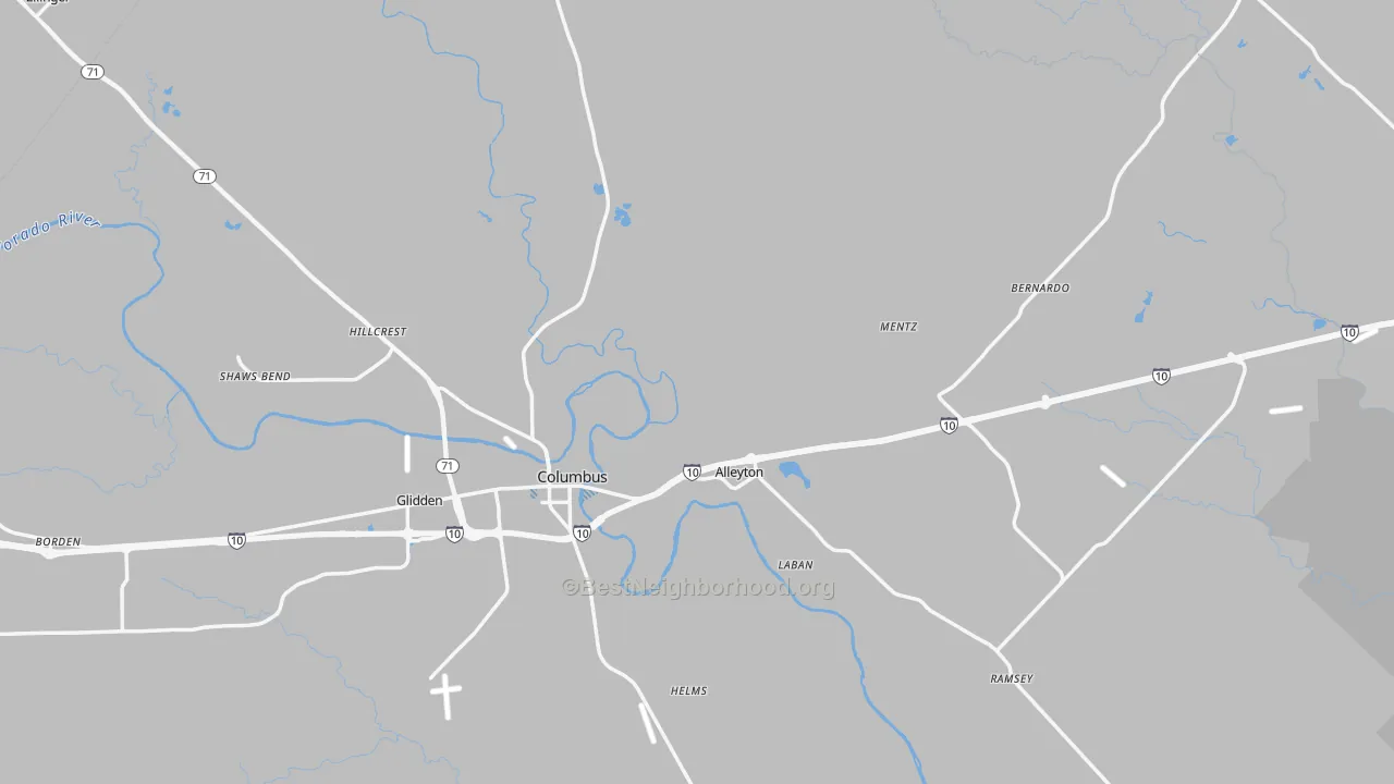 Transit Grade map of Alleyton, TX