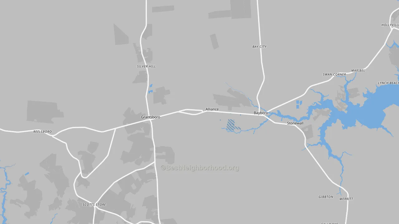 Transit Grade map of Alliance, NC