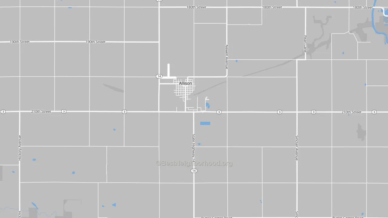 Transit Grade map of Allison, IA