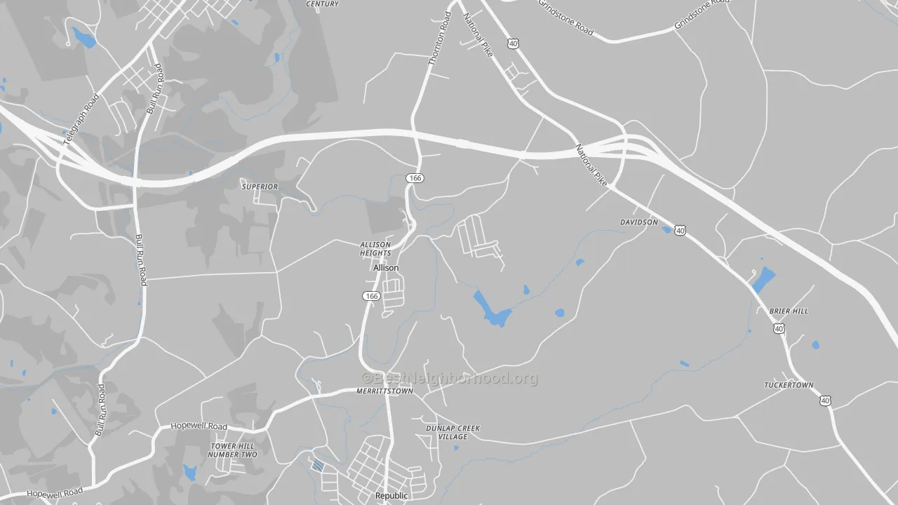 Transit Grade map of Allison, PA