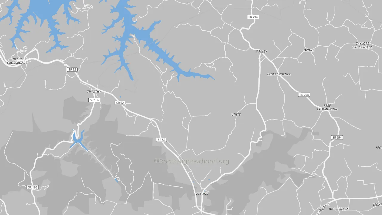 Transit Grade map of Allons, TN