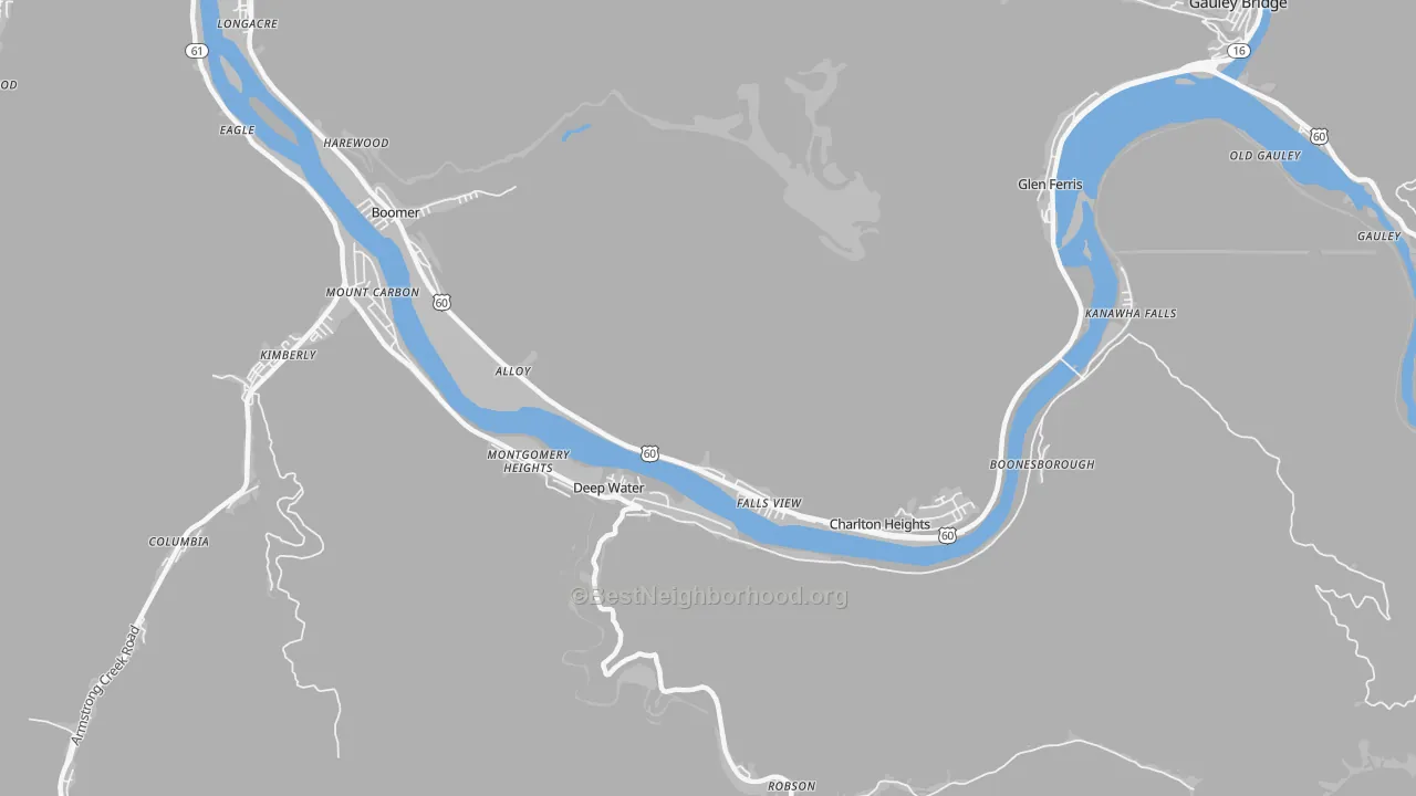 Transit Grade map of Alloy, WV