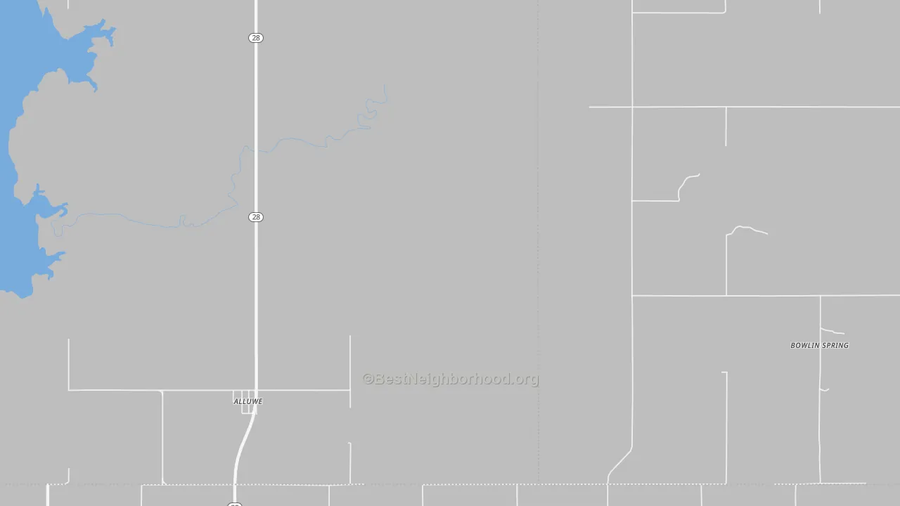 Transit Grade map of Alluwe, OK