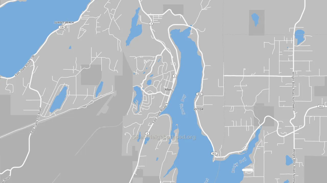 Transit Grade map of Allyn, WA