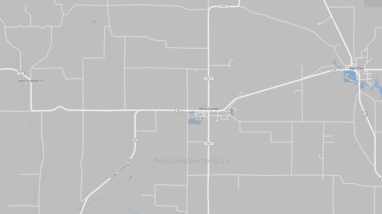 Transit Grade map of Alma Center, WI