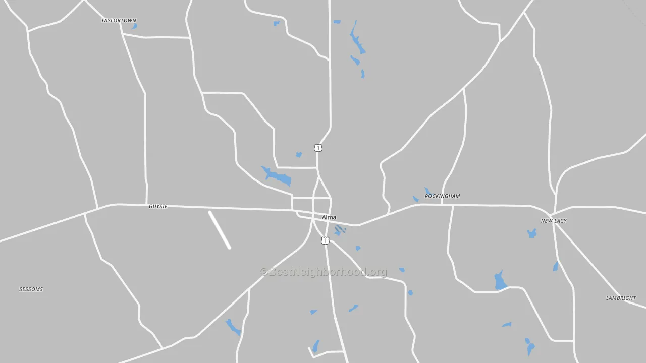 Transit Grade map of Alma, GA