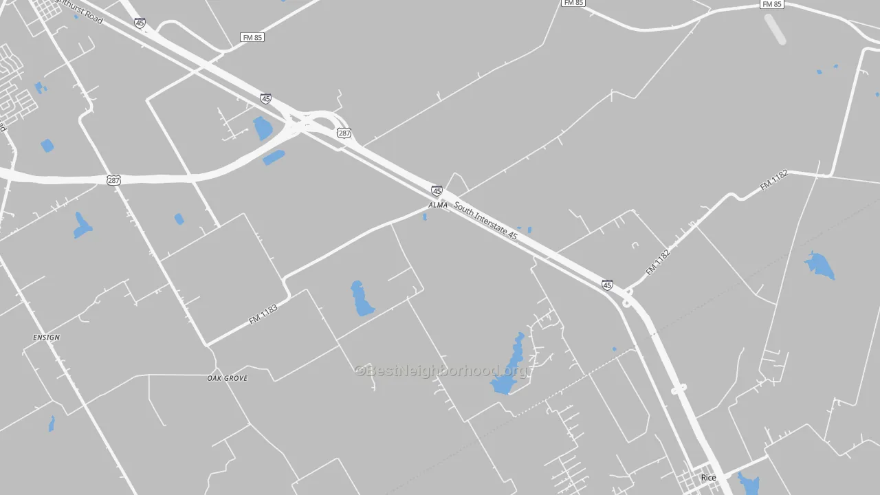 Transit Grade map of Alma, TX