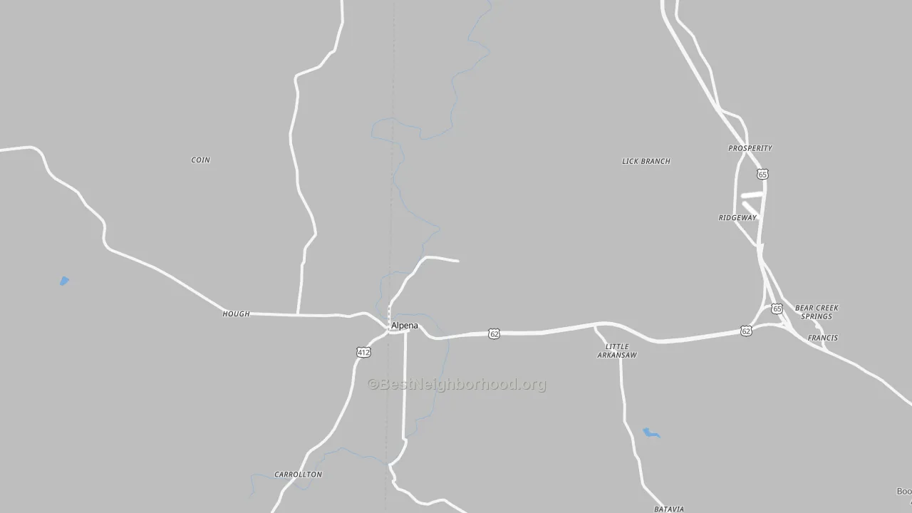 Transit Grade map of Alpena, AR