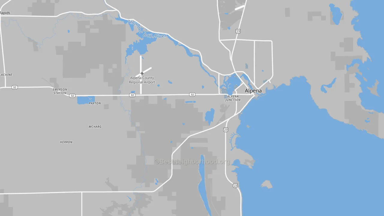 Transit Grade map of Alpena County, MI
