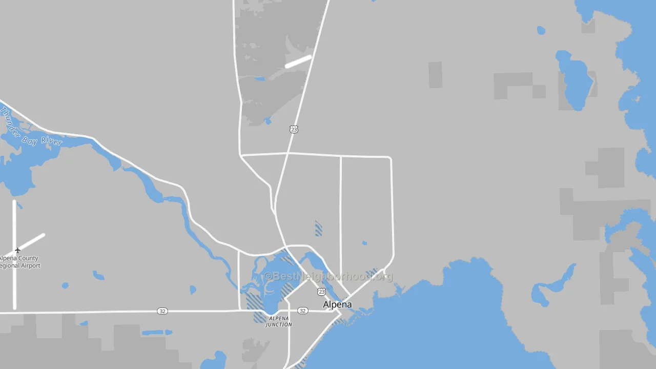 Transit Grade map of Alpena Junction, MI