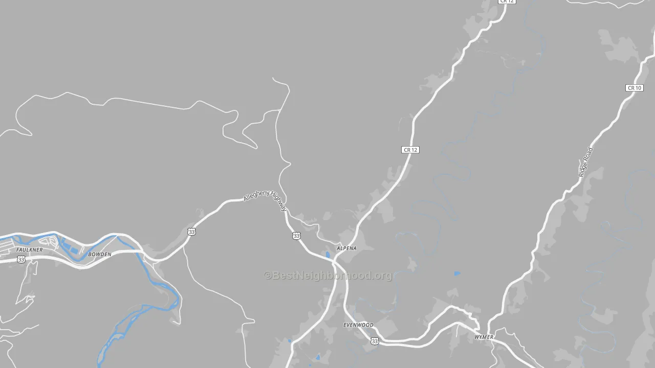 Transit Grade map of Alpena, WV