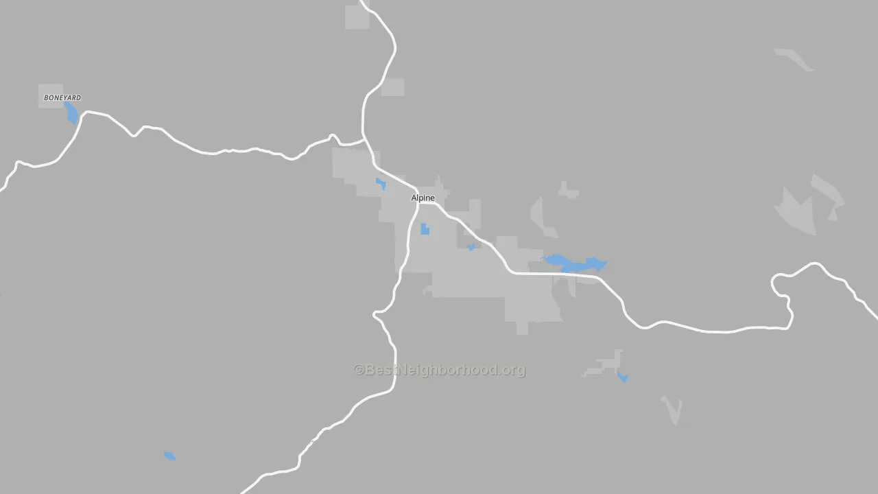 Transit Grade map of Alpine, AZ