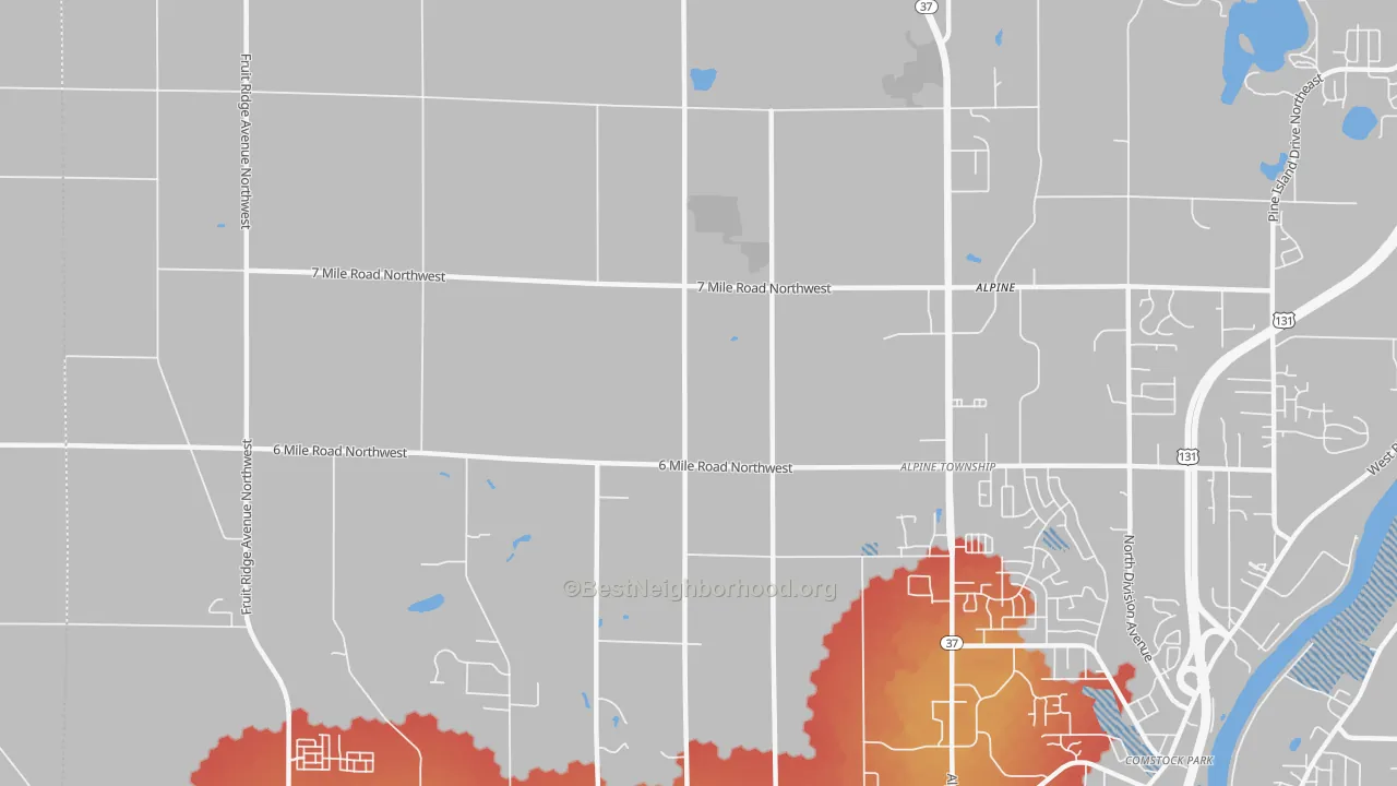 Transit Grade map of Alpine, MI