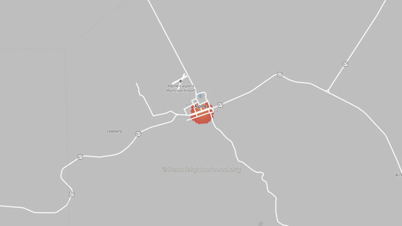 Transit Grade map of Alpine, TX