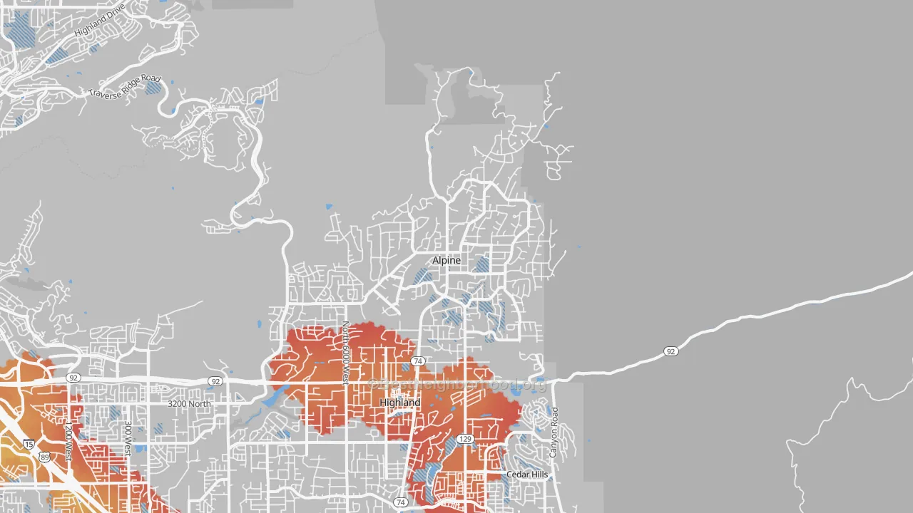 Transit Grade map of Alpine, UT