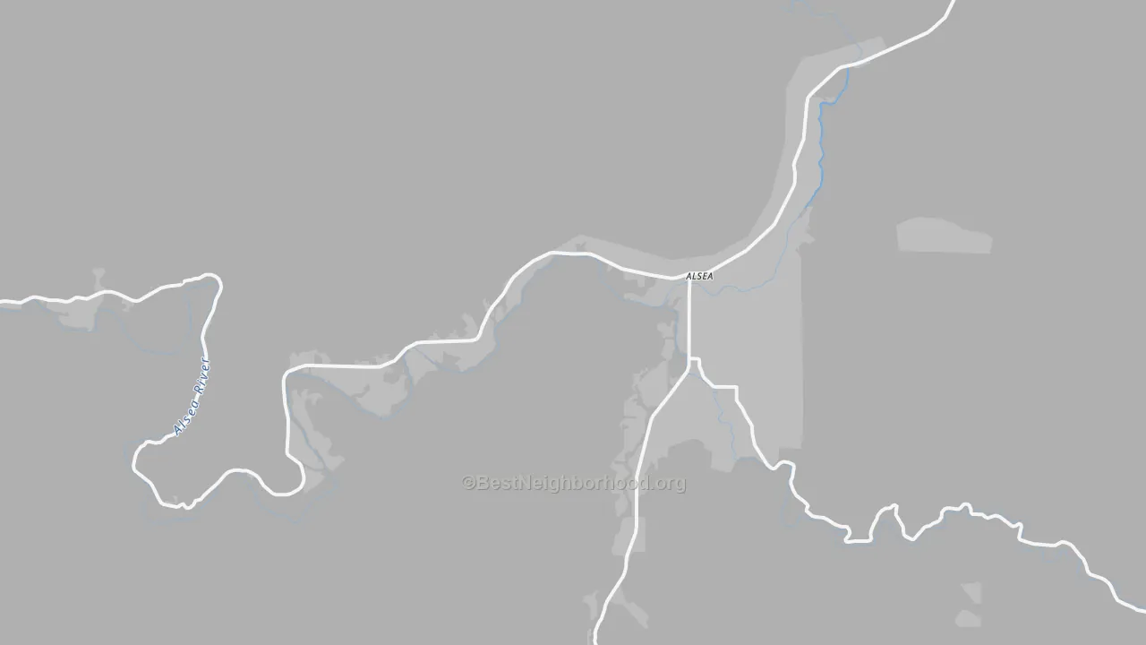 Transit Grade map of Alsea, OR