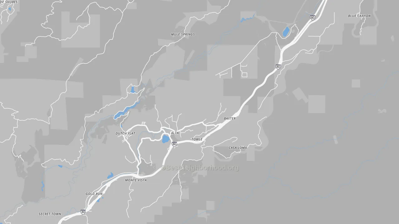 Transit Grade map of Alta, CA