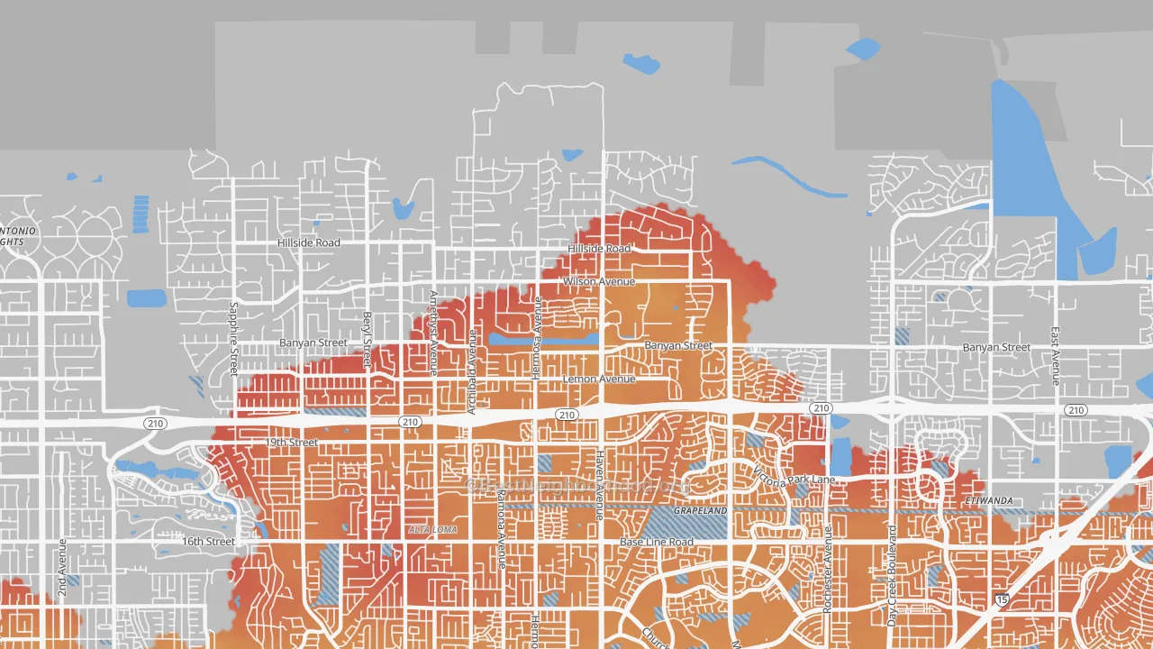 Transit Grade map of Alta Loma, CA