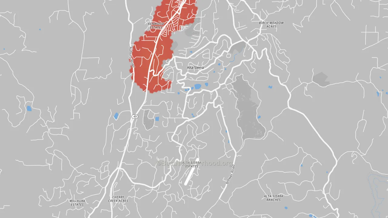 Transit Grade map of Alta Sierra, CA