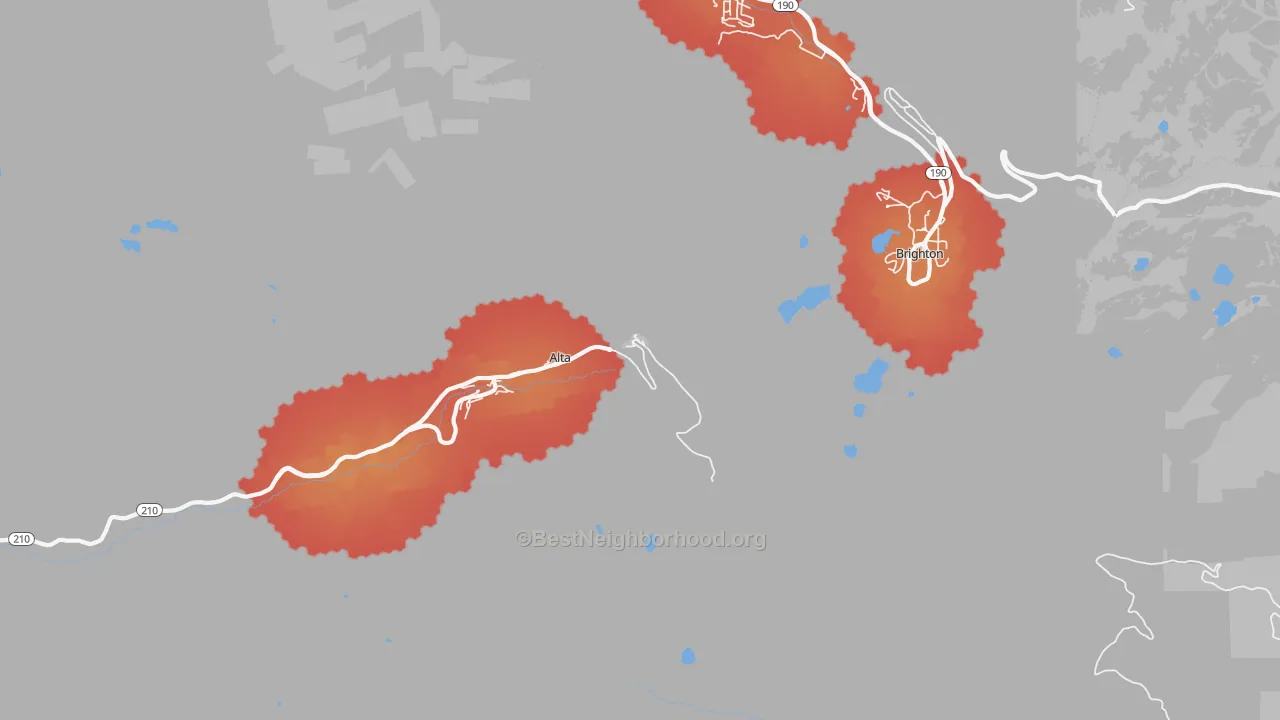 Transit Grade map of Alta, UT